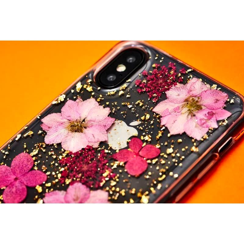 PURO Glam Hippie Chic Cover - Case for iPhone XR (real green flower petals) 6