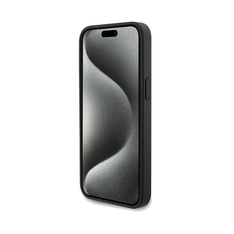 Ferrari Perforated Waves Metal Logo - iPhone 15 Pro Max Case (Black) 5