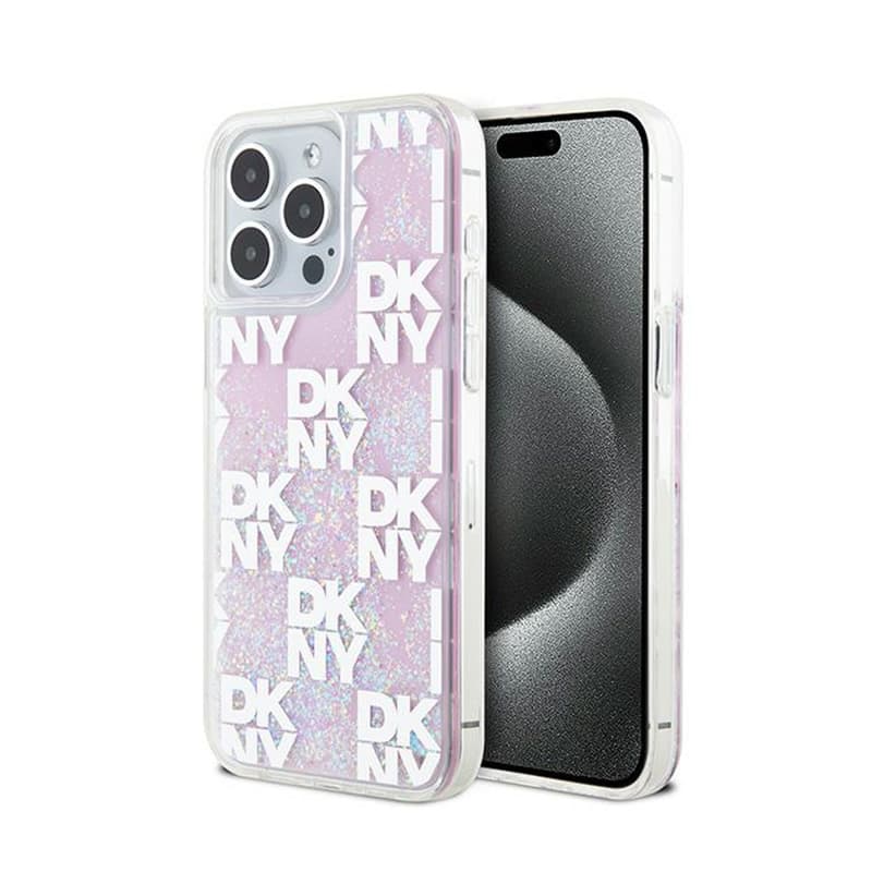 DKNY Liquid Glitter Multilogo - Case for iPhone 15 Pro Max (pink) 1
