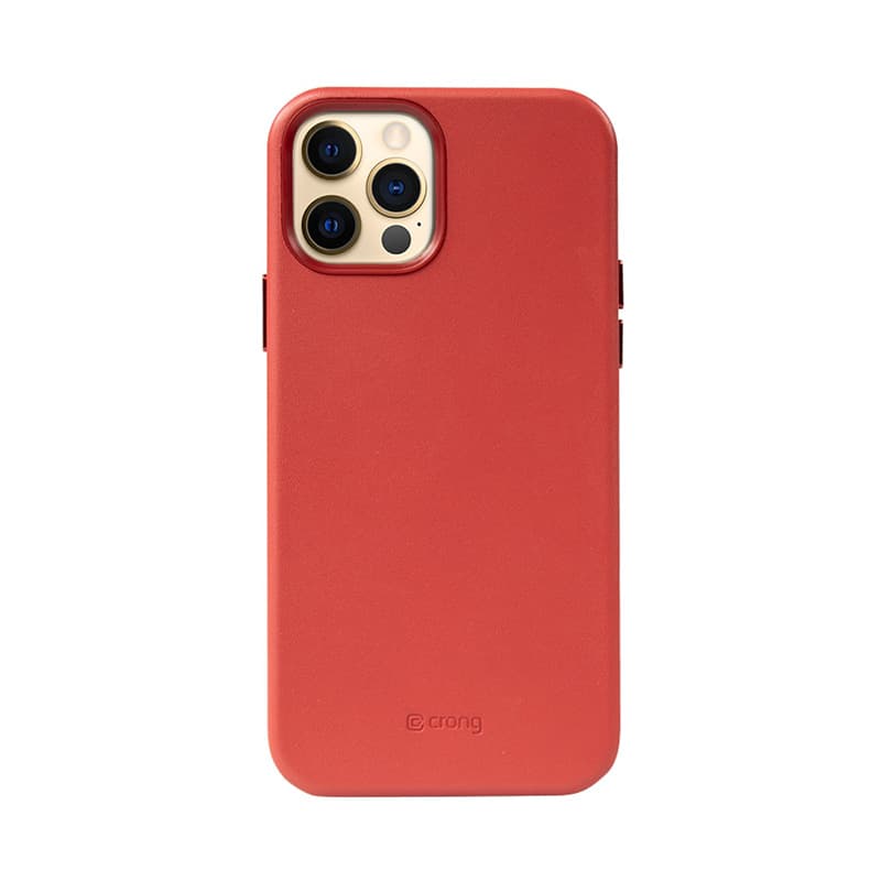 Crong Essential Cover Magnetic - iPhone 12 Pro Max MagSafe Leather Case (Red) 3