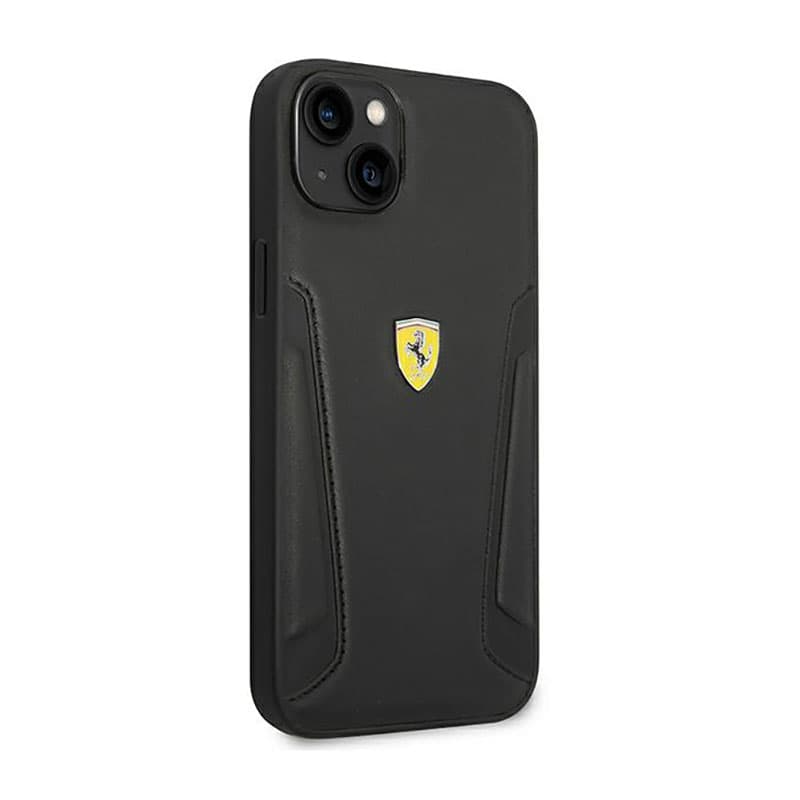 Ferrari Leather Stamp Sides - Case for iPhone 14 Plus (Black) 4