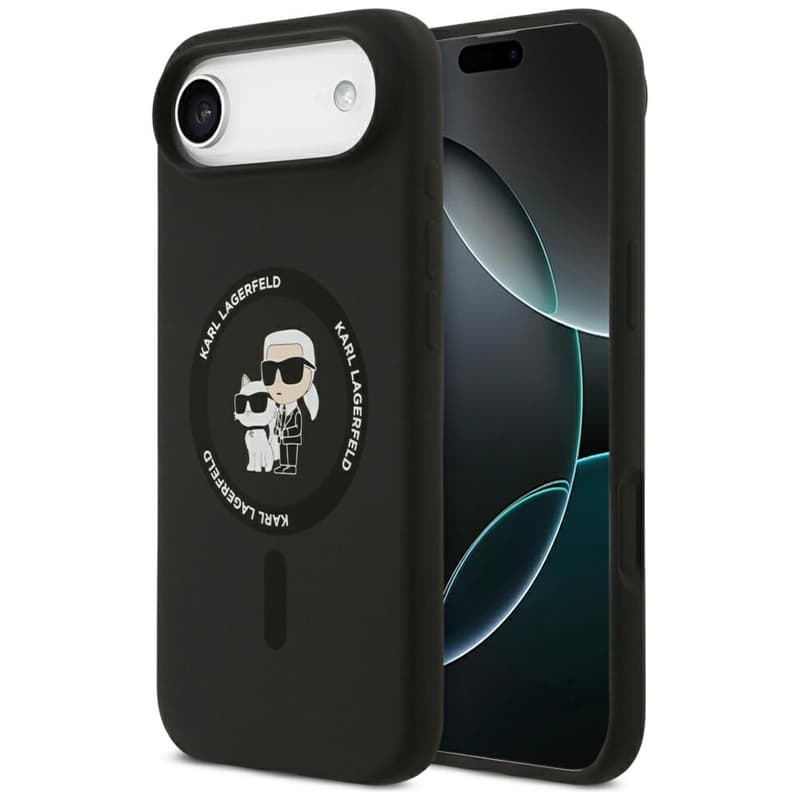 Karl Lagerfeld Silicone Karl & Choupette Ring MagSafe - Case iPhone Air (black) 1