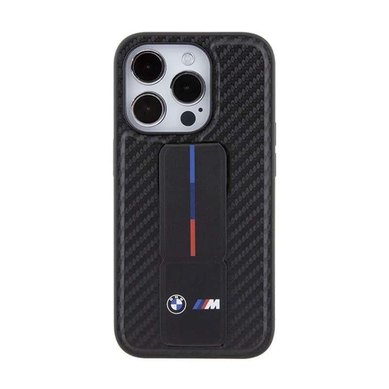 BMW Grip Stand Smooth & Carbon - Case for iPhone 15 Pro (Black) 4