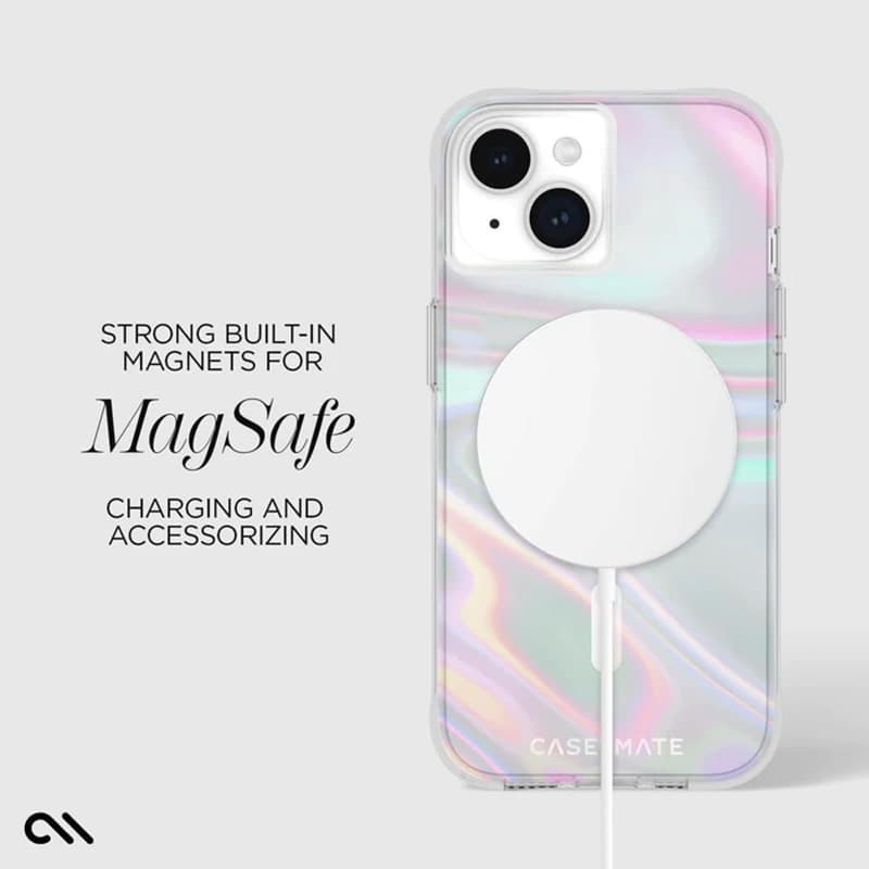 Case-Mate Soap Bubble MagSafe - Case for iPhone 15 / iPhone 14 / iPhone 13 (Iridescent) 8
