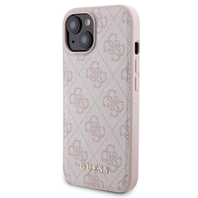 Guess Bundle Pack MagSafe 4G Metal Gold Logo - Case set + Power Bank 5000mAh MagSafe iPhone 15 (pink) 2