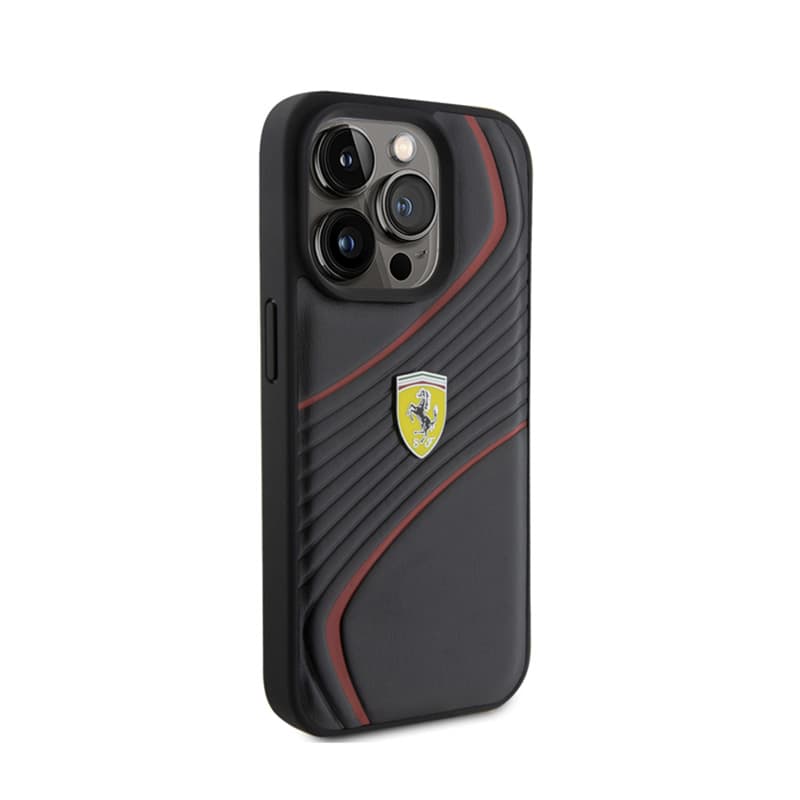Ferrari Twist Metal Logo - Case for iPhone 15 Pro (Black) 4