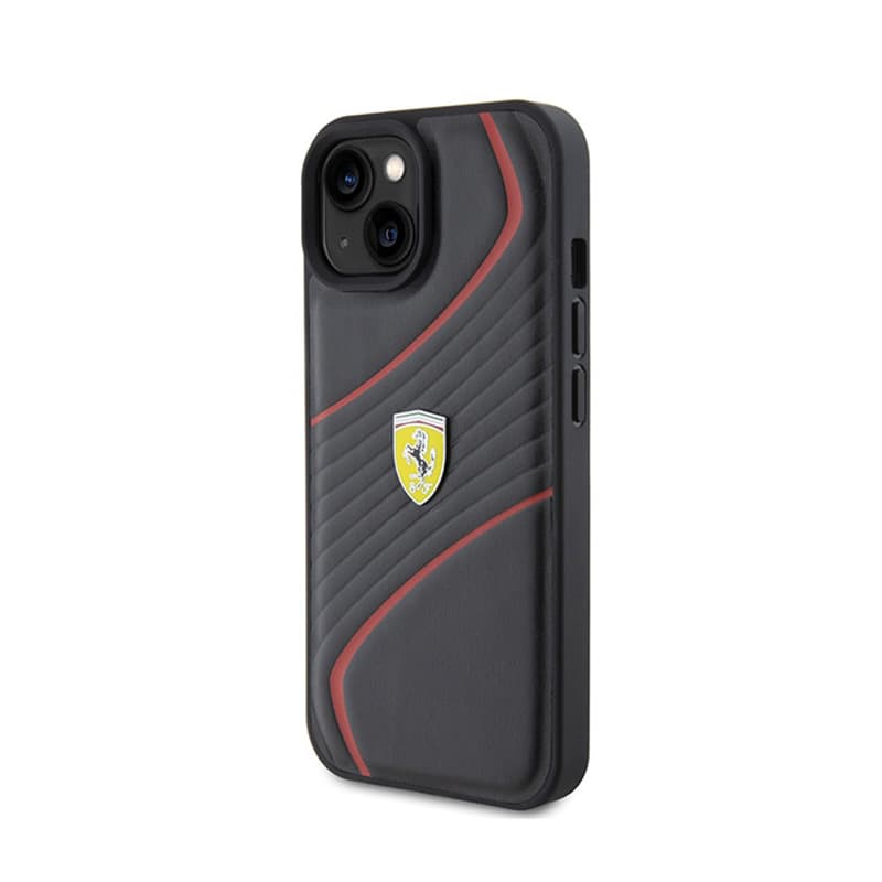 Ferrari Twist Metal Logo - Case for iPhone 15 (black) 2