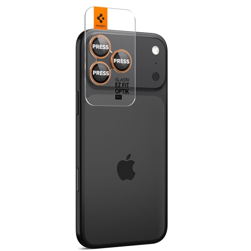 Spigen Optik Pro GLAS.TR EZ Fit Camera Protector 2-Pack - Glass Lens Protector for iPhone 16 Pro / 16 Pro Max / 17 Pro / 17 Pro Max (2 pcs) (Orange) 6