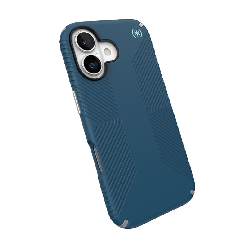 Speck Presidio2 Grip MagSafe - iPhone 17 Case (Deep Sea/Silver Metallic) 7