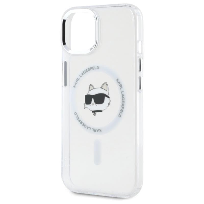 Karl Lagerfeld IML Metal Choupette Head MagSafe - Case for iPhone 15 (White) 6