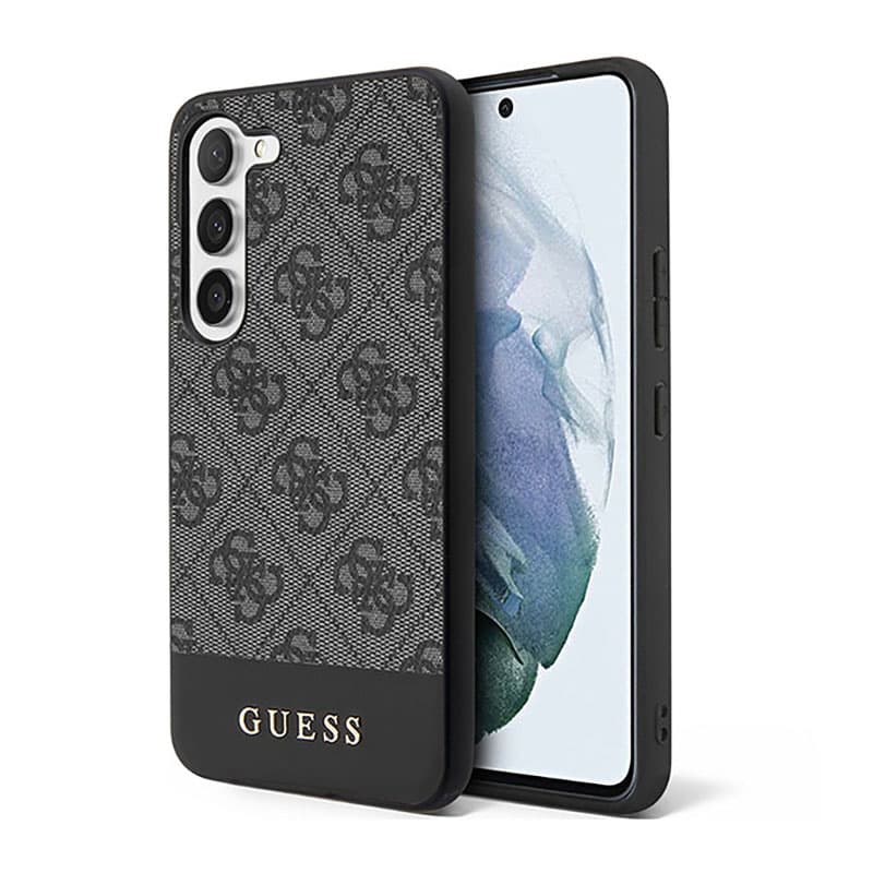 Guess 4G Bottom Stripe Metal Logo Collection - Case for Samsung Galaxy S23 (Black)