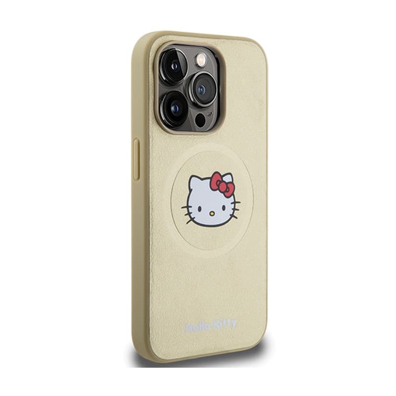 Hello Kitty Leather Kitty Head MagSafe - Case for iPhone 15 Pro (Gold) 4