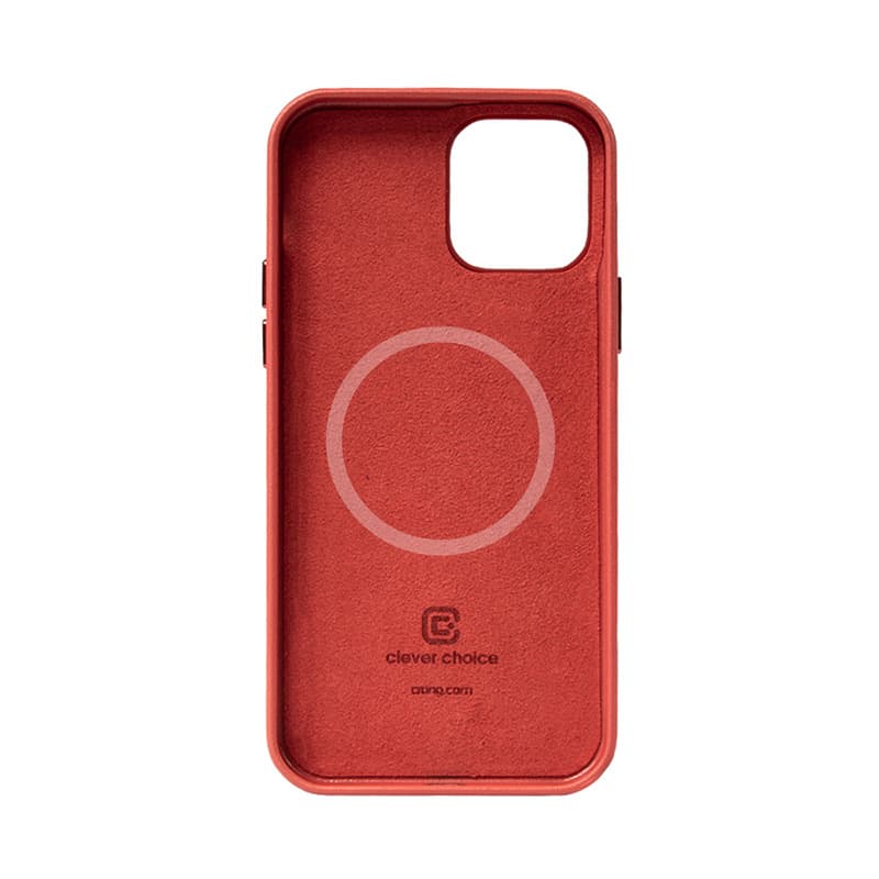 Crong Essential Cover Magnetic - iPhone 12 Pro Max MagSafe Leather Case (Red) 4