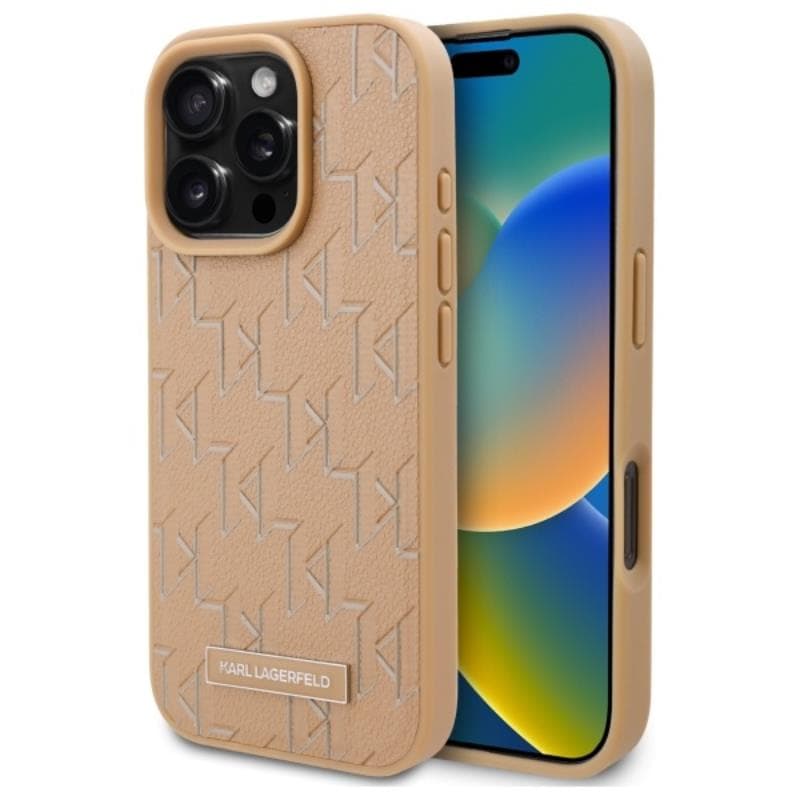 Karl Lagerfeld Hot Stamp MagSafe - Case for iPhone 16 Pro Max (beige)