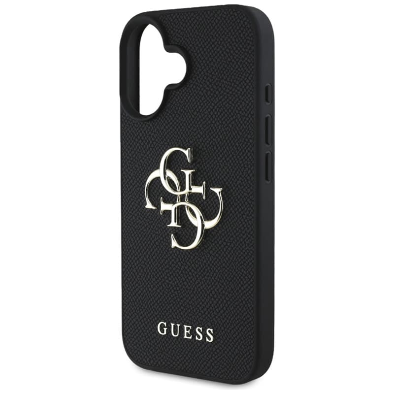 Guess Grained Big 4G Logo Small Classic Logo - Case for iPhone 16 (black) 6