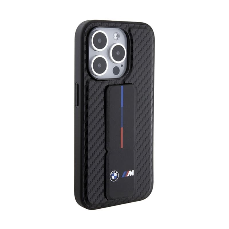 BMW Grip Stand Smooth & Carbon - Case for iPhone 15 Pro (Black) 5