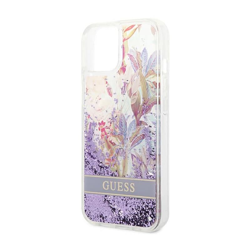 Guess Liquid Glitter Flower - Case for iPhone 14 Plus (Purple) 6