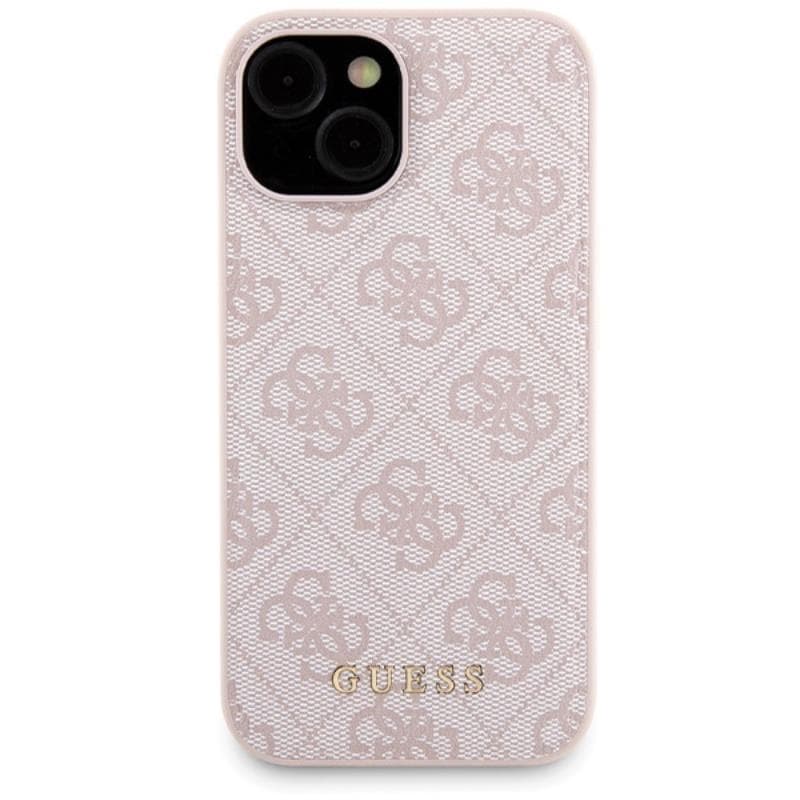 Guess Bundle Pack MagSafe 4G Metal Gold Logo - Case set + Power Bank 5000mAh MagSafe iPhone 15 (pink) 3