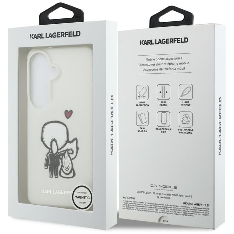 Karl Lagerfeld IML Karl & Choupette MagSafe - Samsung Galaxy S26 Case (Clear) 8