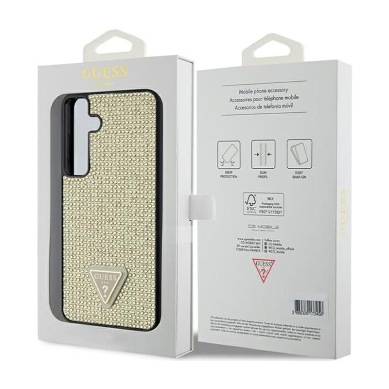 Guess Rhinestone Triangle - Case Samsung Galaxy S24+ (Gold) 8