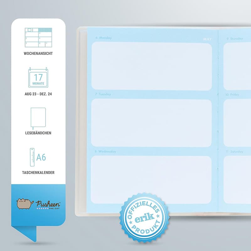 Pusheen - Calendar / Weekly Planner 2023/2024 (11.3 x 16.2 cm) 2