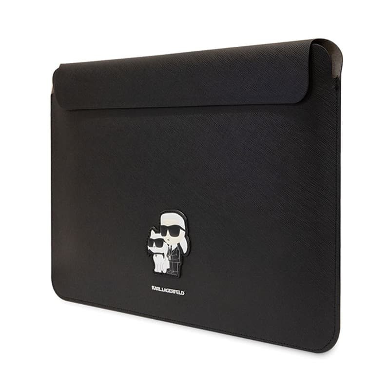 Karl Lagerfeld NFT Saffiano Karl & Choupette Sleeve - 14" Notebook Case (Black) 2