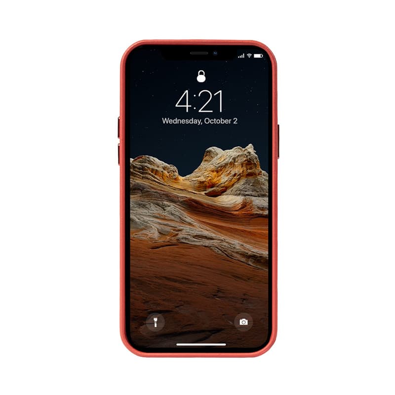 Crong Essential Cover Magnetic - iPhone 12 Pro Max MagSafe Leather Case (Red) 5