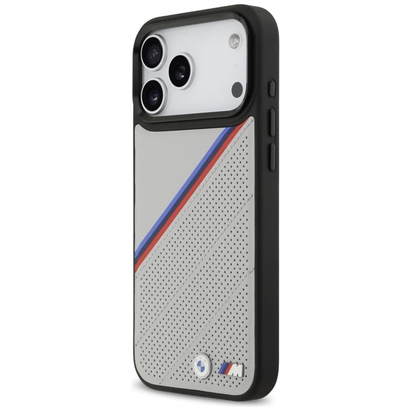 BMW M Tricolor Metal Logo MagSafe - iPhone 17 Pro Max Case (Gray) 2