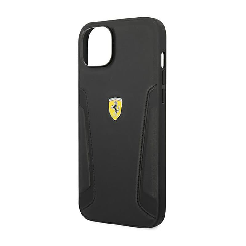 Ferrari Leather Stamp Sides - Case for iPhone 14 Plus (Black) 6