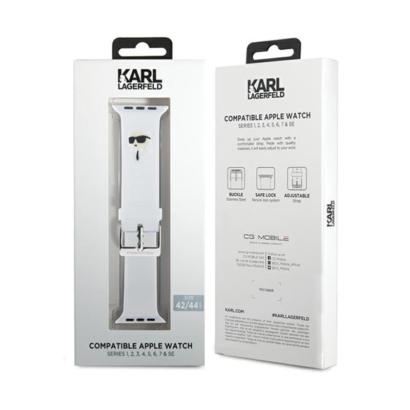 Karl Lagerfeld 3D Rubber Karl Heads NFT - Strap for Apple Watch 42/44/45/49 mm (white) 4