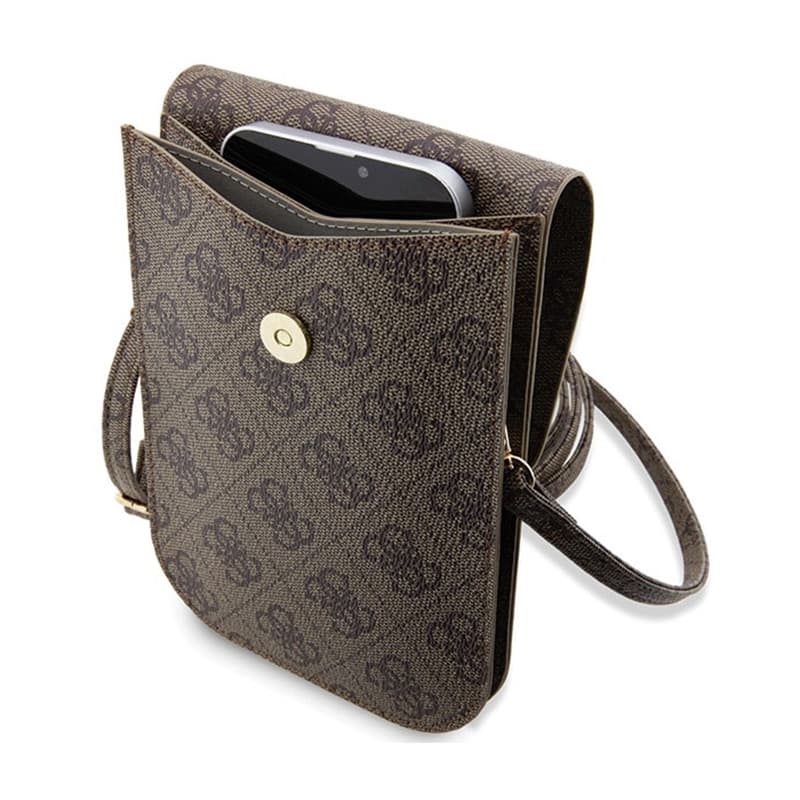 Guess 4G Stripes - Crossbody phone bag (brown) 4