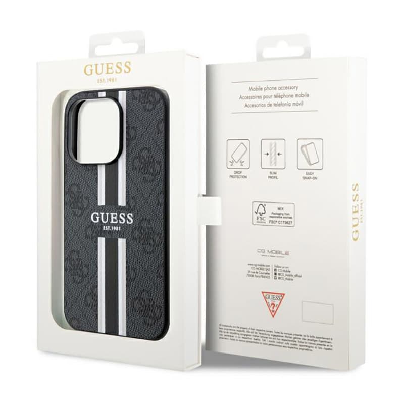 Guess 4G Printed Stripes MagSafe - Case for iPhone 14 Pro (Black) 8