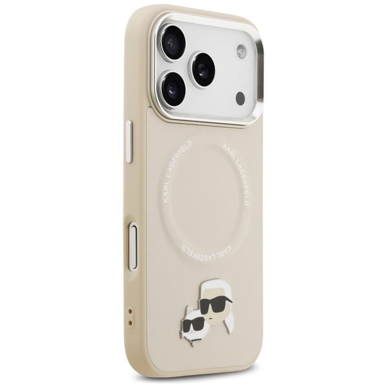 Karl Lagerfeld Karl & Choupette Pins MagSafe - Case for iPhone 17 Pro (beige) 4