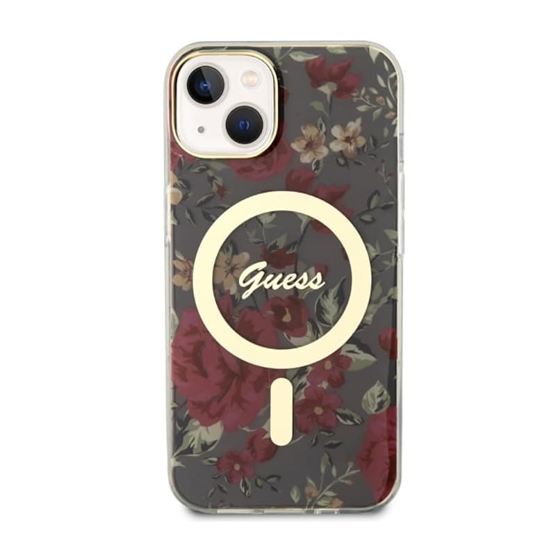 Guess Flower MagSafe - Case for iPhone 14 Plus (Green) 3