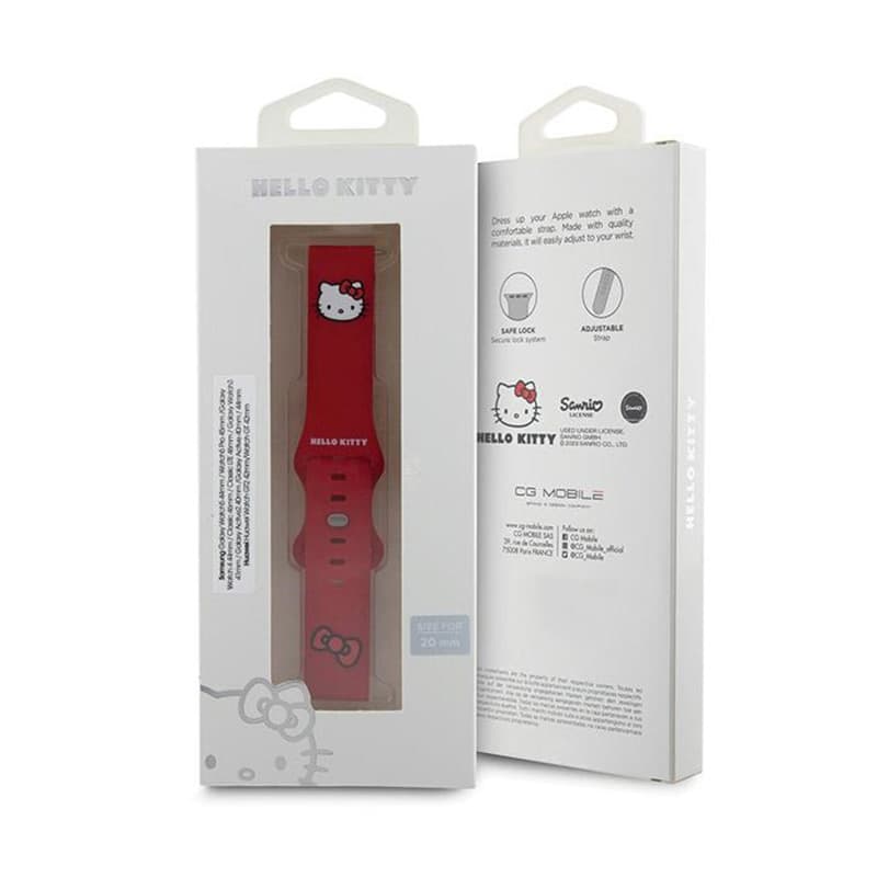 Hello Kitty Silicone Kitty Head - Universal strap for smartwatch 20 mm (red) 4
