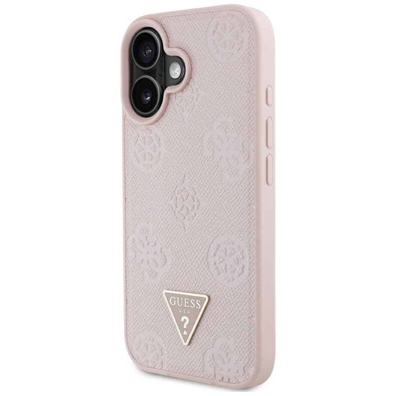 Guess Grained Hot Stamp Peony Triangle Logo MagSafe - Case for iPhone 16 (pink) 2