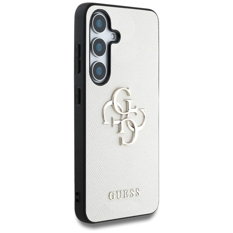 Guess Grained Big 4G Logo Small Classic Logo - Case for Samsung Galaxy S25 (beige) 4