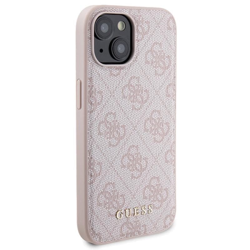 Guess Bundle Pack MagSafe 4G Metal Gold Logo - Case set + Power Bank 5000mAh MagSafe iPhone 15 (pink) 4