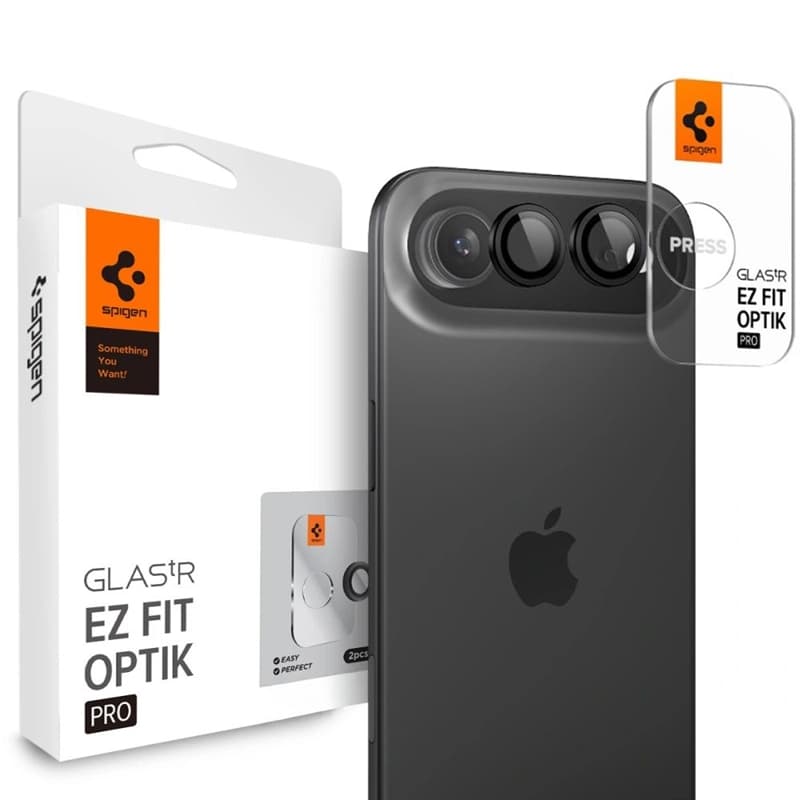 Spigen Optik Pro GLAS.TR EZ Fit Camera Protector 2-Pack - Lens Protector for iPhone Air (2 pcs) (Black) 1
