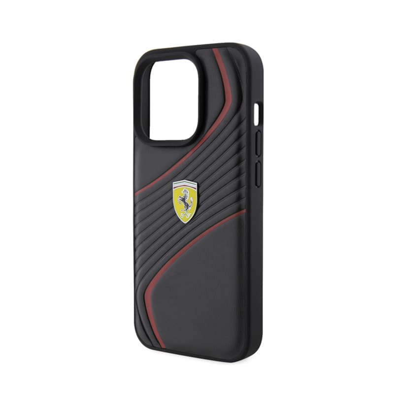 Ferrari Twist Metal Logo - Case for iPhone 15 Pro (Black) 6