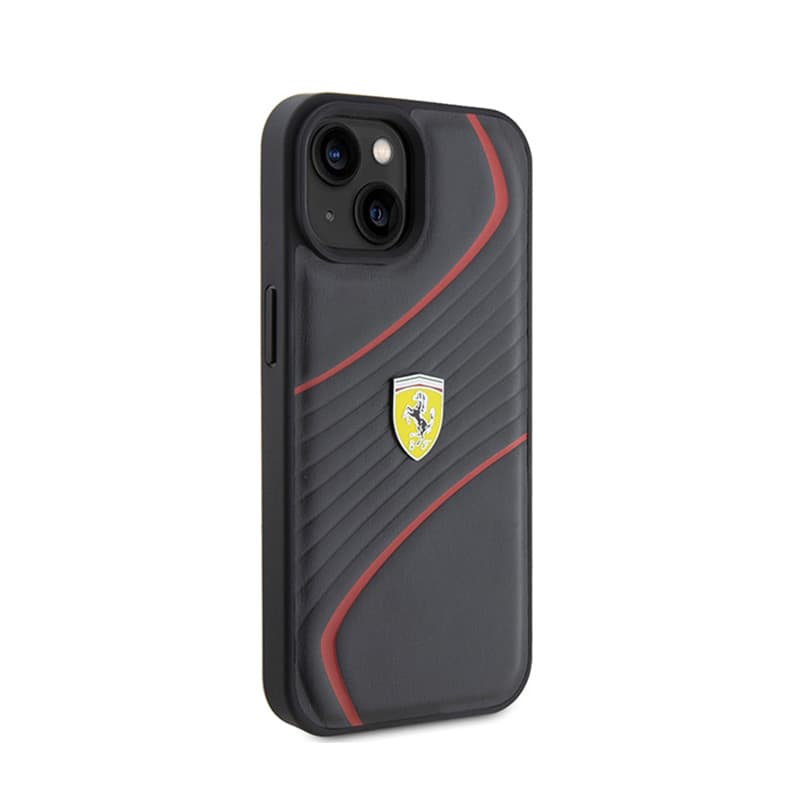 Ferrari Twist Metal Logo - Case for iPhone 15 (black) 4