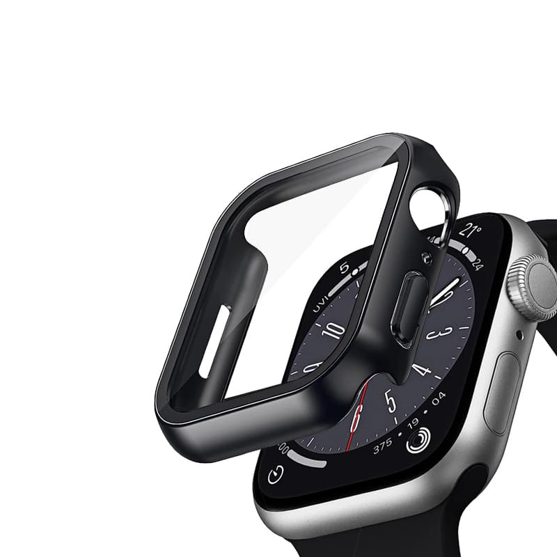 Crong Hybrid Watch Case - Case with Glass for Apple Watch 44mm (Black) 4