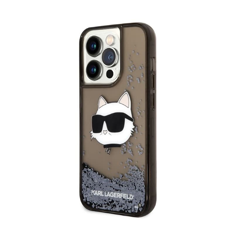 Karl Lagerfeld Liquid Glitter NFT Choupette Head - Case for iPhone 14 Pro Max (Black) 2