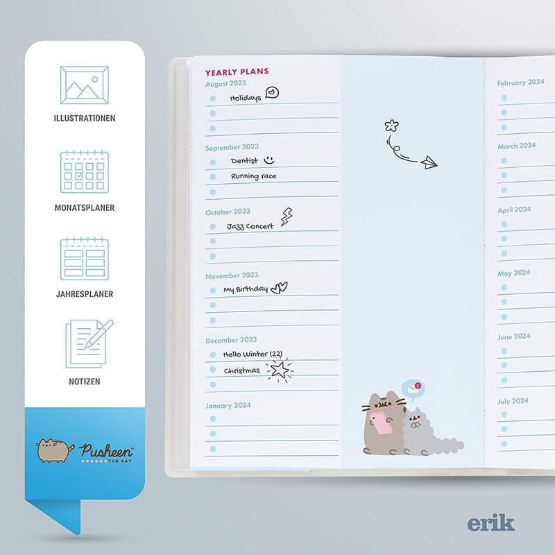 Pusheen - Calendar / Weekly Planner 2023/2024 (11.3 x 16.2 cm) 3