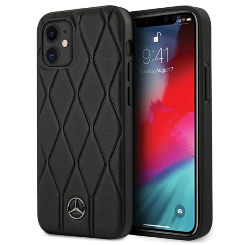 Mercedes Leather Wave Line - Case for iPhone 12 mini (black) 2