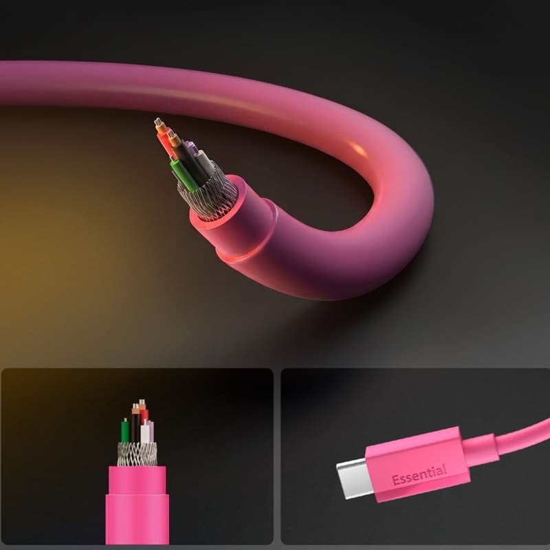 Spigen EB6010CC Essential - USB-C to USB-C Cable 60W 1m (Pink) 4