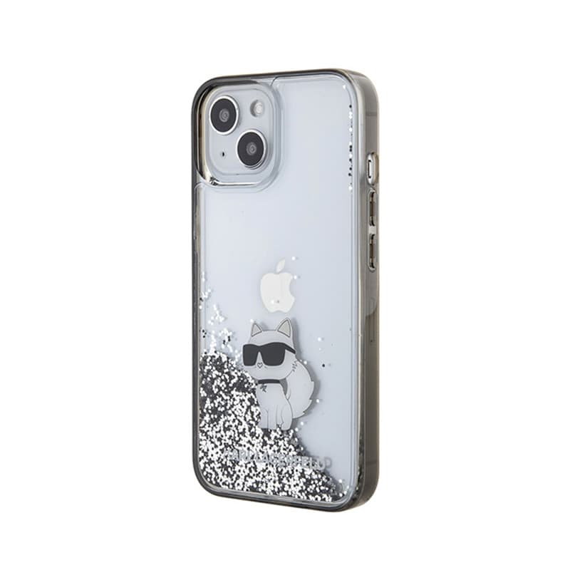 Karl Lagerfeld Liquid Glitter Choupette - iPhone 15 Case (Transparent) 2