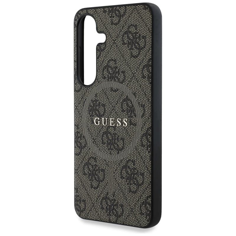 Guess Leather 4G Colored Ring Classic Logo MagSafe - Case for Samsung Galaxy S25 (brown) 6