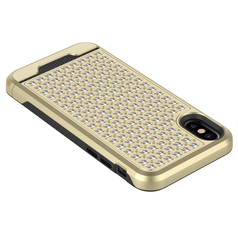 Zizo Star Diamond Hybrid Cover for iPhone X (Gold/Black) 2