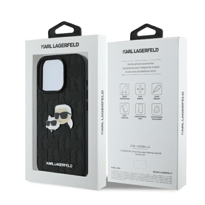 Karl Lagerfeld Monogram Karl & Choupette Head Pin - Case for iPhone 16 Pro Max (black) 8